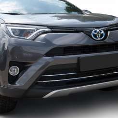 Хром накладка на решетку бампера для Toyota Rav4 IV 2016+
