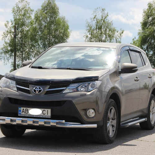 Захист переднього бампера подвійний з грилем для Toyota RAV4 2013-2016
