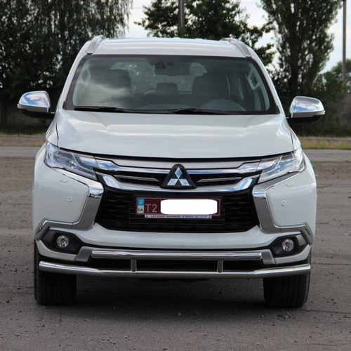 Захист переднього бампера подвійний для Mitsubishi Pajero Sport 2016+