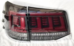 Задні ліхтарі LED чорно-червоні стиль CP для Toyota Land Cruiser 200 2016-2021