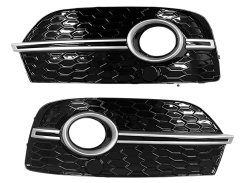 Решетка в бампер Black/Silver (стиль RSQ3 под туманки) для AUDI Q3 8U 2011–2014