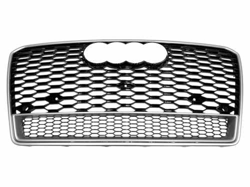 Грати радіатора Audi A7 RS7 2010–2014 рік Black Silver рамка Quattro