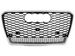 Грати радиатора Audi A7 RS7 2010–2014 рік Black Silver рамка Quattro