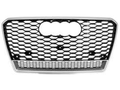 Грати радиатора Audi A7 RS7 2010–2014 рік Black Silver рамка Quattro