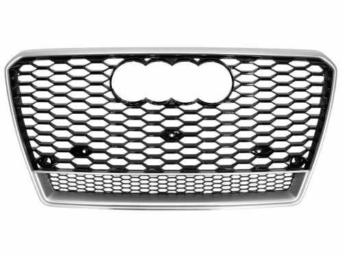 Грати радіатора Audi A7 RS7 2010–2014 рік Black Silver рамка Quattro