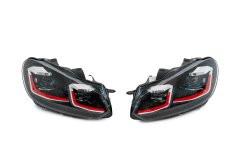Передні фари Golf 7 Style Red Volkswagen Golf 6 2008-2014, без блоків керування, GBT (2 шт)