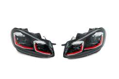 Передні фари Golf 7 Style Red Volkswagen Golf 6 2008-2014, без блоків керування, GBT (2 шт)