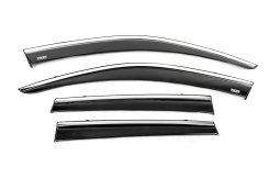 Вітровики Volkswagen Touareg 7P 2010-2018, з хромованим молдингом, Niken (4 шт)