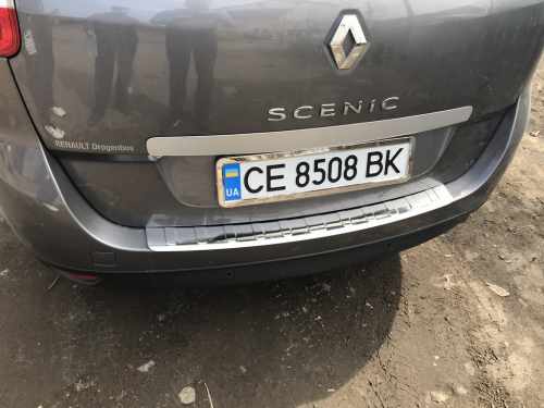 Накладка на задній бампер Renault Scenic/Grand 2009-2016, нержавіюча сталь, Carmos