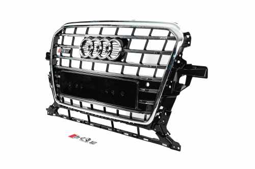 Передня решітка SQ-Style Audi Q5 2012-2017, чорна з хромом, GT Tuning