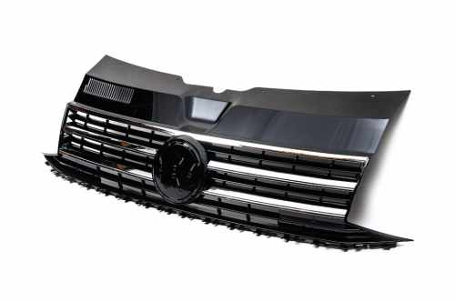 Передня решітка з хромованою смугою (під емблему) Volkswagen T6 2015-2024, GBT