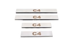 Накладки на пороги Citroen C-4 2004-2010, нержавіюча сталь, Carmos (4 шт)