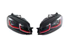 Передние фары Red FullLed Volkswagen Golf 7/E-Golf 5G 2012-2017, без блоков, GBT (2 шт)