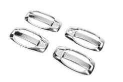 Накладки на ручки дверей Citroen Nemo 2007-2017 / Fiat Doblo II 2010-2022 / Fiat Fiorino/Qubo 2008-2024 та ін., нержавіюча сталь, Carmos (8 шт)