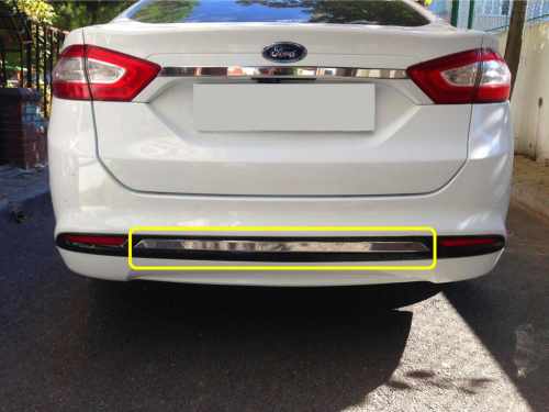 Накладка на задній бампер Ford Mondeo 2014-2022, нержавіюча сталь, Carmos