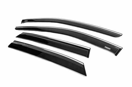 Ветровики Nissan Qashqai 2021+, с хромированным молдингом, Niken (4 шт)