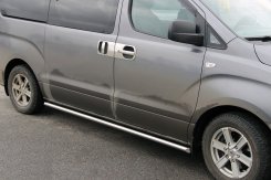 Бокові труби BB001 Hyundai H300, H1, Starex 2008-2020, Ø60 мм, нержавіюча сталь, CAN (2 шт)