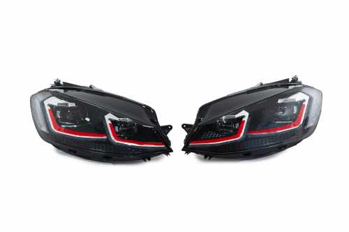 Передние фары Red Volkswagen Golf 7/E-Golf 5G 2017-2020, GBT (2 шт)