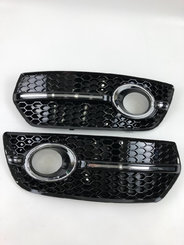 Грати в бампер Audi Q5 2008-2012г For ACC в стилі RS Black Silver