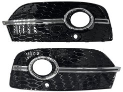 Решетка в бампер Chrome Black (стиль RSQ3 под туманки) для AUDI Q3 8U 2011–2014