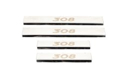 Накладки на пороги Peugeot 308 2007-2013, нержавіюча сталь, Carmos (4 шт)
