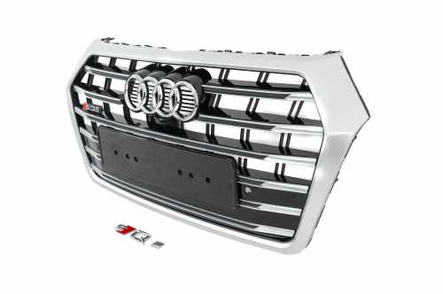Передня решітка SQ-Style Audi Q5 2017-2020, чорна з хромом, GT Tuning