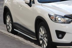 Бокові пороги KB001 Mazda CX-3 2015+, Ø60 мм, нержавіюча сталь, CAN (2 шт)