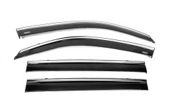 Вітровики Lexus LX570/450d 2008-2022 / Toyota Land Cruiser 200, з хромованим молдингом, Niken (4 шт)
