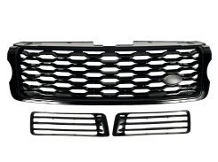Решетка радиатора + решетки в бампер (стиль RR L405 2017+) на Land Rover Range Rover Vogue L405 2013-2017 года