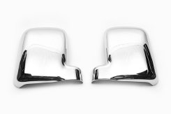 Накладки на дзеркала Ford Connect 2010-2013 / Connect 2006-2009 / Connect 2002-2006, варіант 1, хромований ABS-пластик, Carmos (2 шт)
