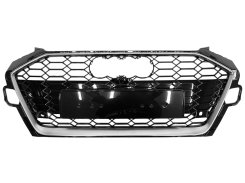 Решетка радиатора Silver Black (в стиле RS4) для AUDI A4 B9 2019–2023