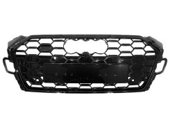 Решетка радиатора Full Black (Gloss) (в стиле S5) на AUDI A5 B9 2020-2023 года