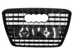 Решетка радиатора Audi A8 D4 2010–2013 W12 Full Black (Chrome Rings)