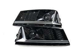 Грати в бампер Audi A4 B9 2015–2019р в стиле S-line Black Silver