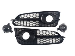 Грати в бампер Audi A8 D4 14-17г For ACC у стиле S8 Full Black