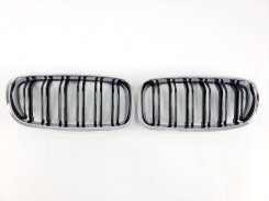 Решетка радиатора ноздри BMW 3 Series F30 2012-2019год Черная Глянец Хром Рамка