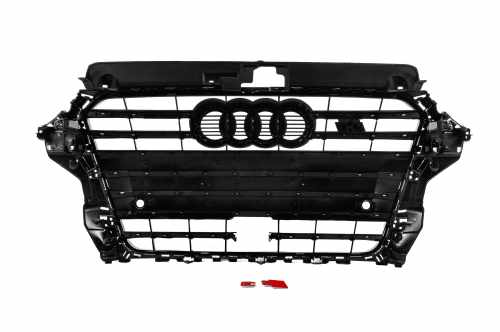 Передняя решетка S-Style Audi A3 8V 2012-2016, черная, GT Tuning