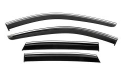 Ветровики Nissan Qashqai 2021+, с хромированным молдингом, Niken Luxury (4 шт)