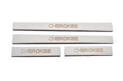 Накладки на пороги Jeep Grand Cherokee WK 2004-2010, V2, нержавіюча сталь, Carmos (4 шт)