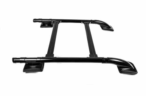 Рейлінги Toyota Hilux AN120 2015+, чорні, Shark, з поперечинами, Erkul (2 шт)
