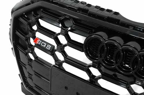 Передня решітка радіатора SQ-Style Audi Q5 2020-2025, чорна, GT Tuning