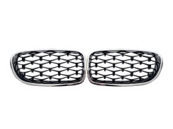 Ноздри Diamond Black (хром рамка) для BMW 5 Series F10 / F11 2010–2017