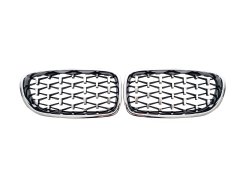 Ноздры Diamond Silver (хром рамка) на BMW 5 Series F10/F11 2010-2017 года