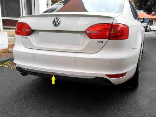 Накладка на задній бампер 2011-2013 Volkswagen Jetta 2011-2013, нержавіюча сталь, Carmos