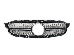 Решетка радиатора Diamond Black (с местом под камеру) на Mercedes-Benz C-Class W205 2014-2018 года