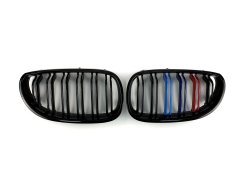 Решетка радиатора BMW 5 Series E60/E61 2003–2010рік Черный Глянец Триколор