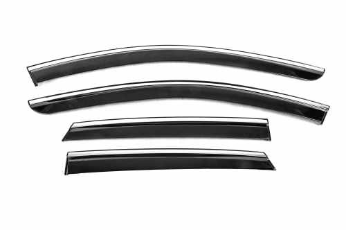 Вітровики Mitsubishi ASX 2023+ / Renault Captur, з хромованим молдингом, Niken Luxury (4 шт)