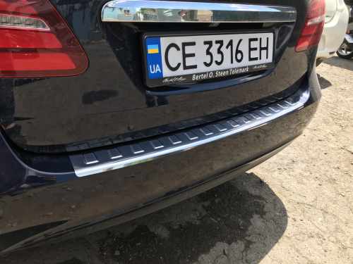 Накладка на задній бампер Mercedes B-class W246 2011-2018, нержавіюча сталь, Carmos
