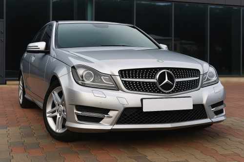 Передняя решетка Diamond Silver Mercedes C-class W204 2007-2015, Cixtai