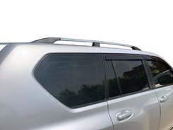 Рейлінги турецька дизайн (Хром, 2 шт) металеві ніжки для Toyota Land Cruiser Prado 150